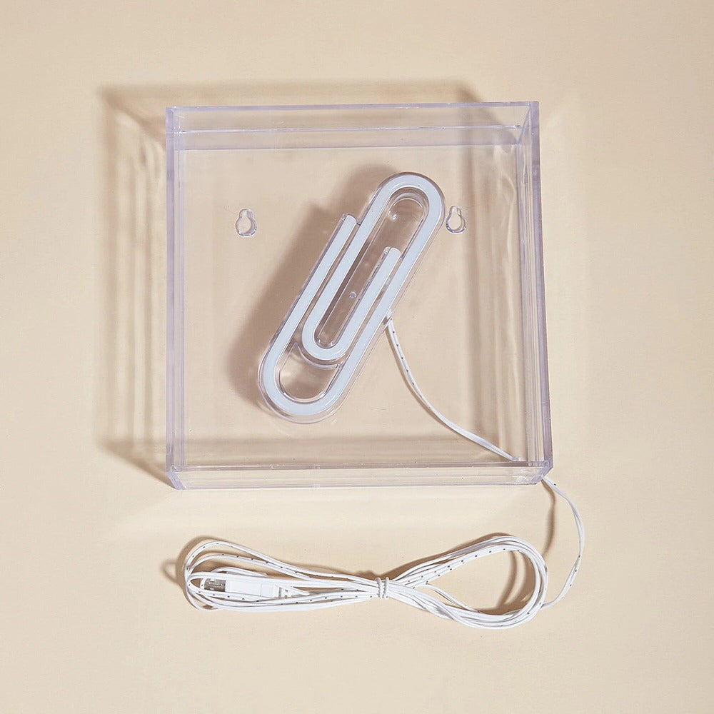 Papierclip-LED-Box-Neonschild