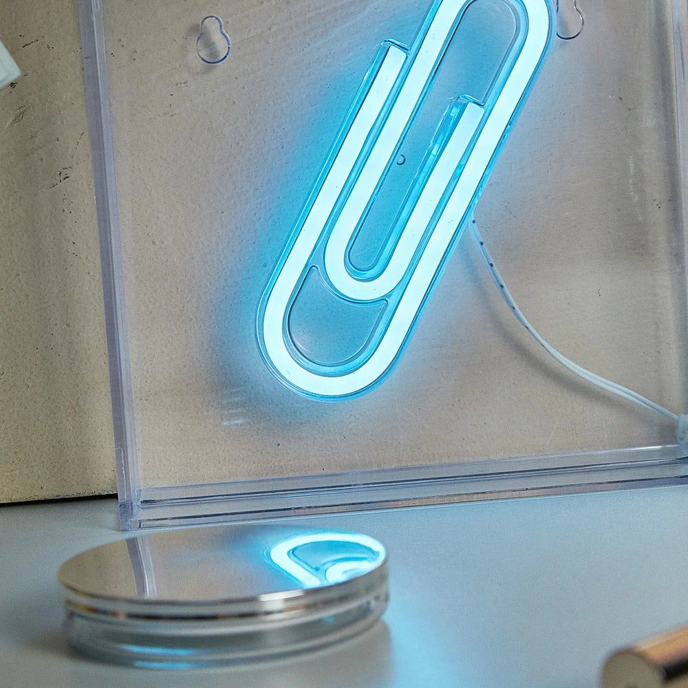 Papierclip-LED-Box-Neonschild
