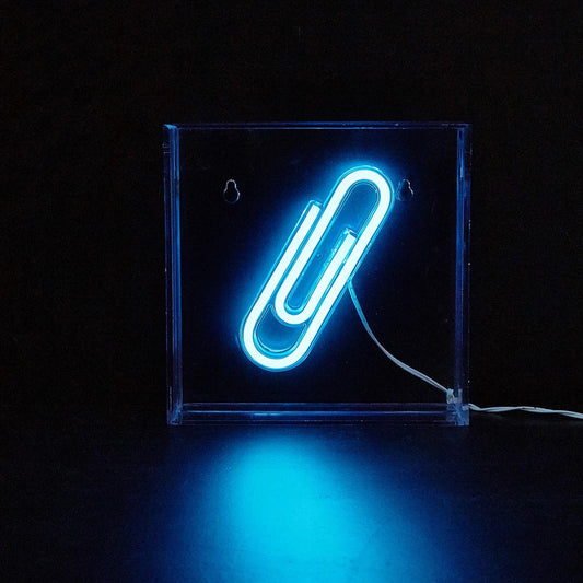 Papierclip-LED-Box-Neonschild