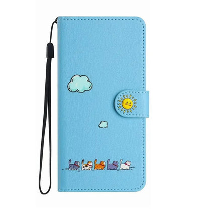 Frendorf | Katbedruckte magnetische Leder iPhone Flip Cover Geldbörse Hülle