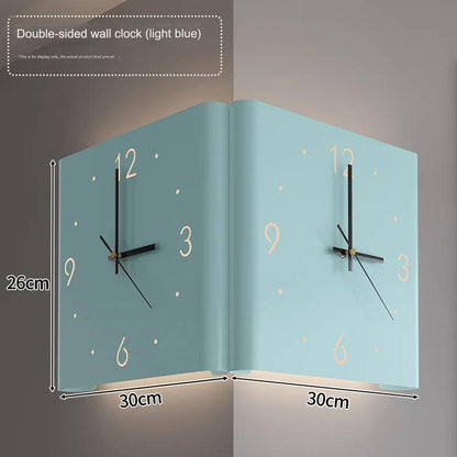 Frendorf | Doppelseitige beleuchtete Eck-Silent-Wanduhr