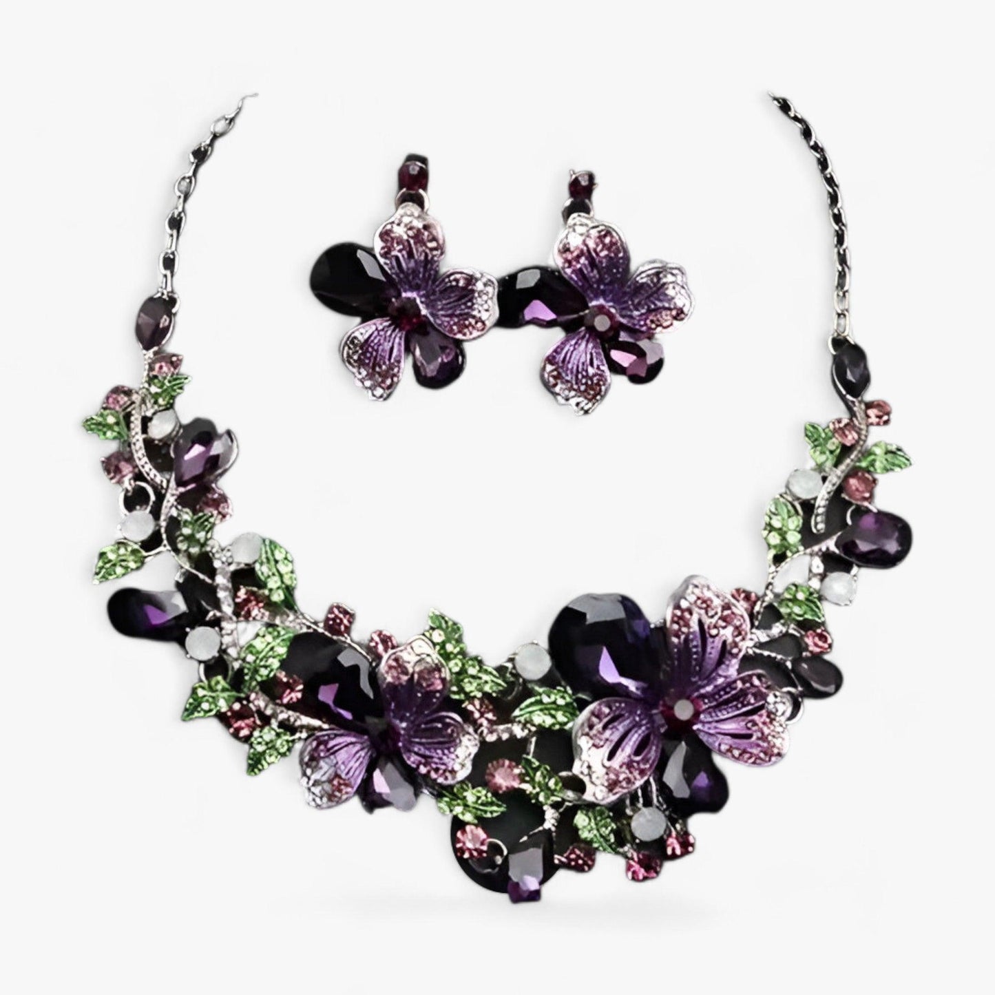 Frendorf | Brautschmuck-Set mit Emaille-Blumen – Fleur