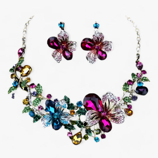 Frendorf | Brautschmuck-Set mit Emaille-Blumen – Fleur