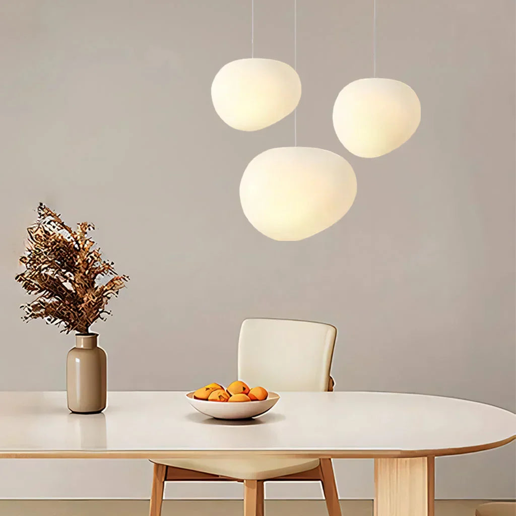 Frendorf | PebbleGlow Kieselstein Pendelleuchte | Zeitloses Design | Elegante Beleuchtung für Zuhause