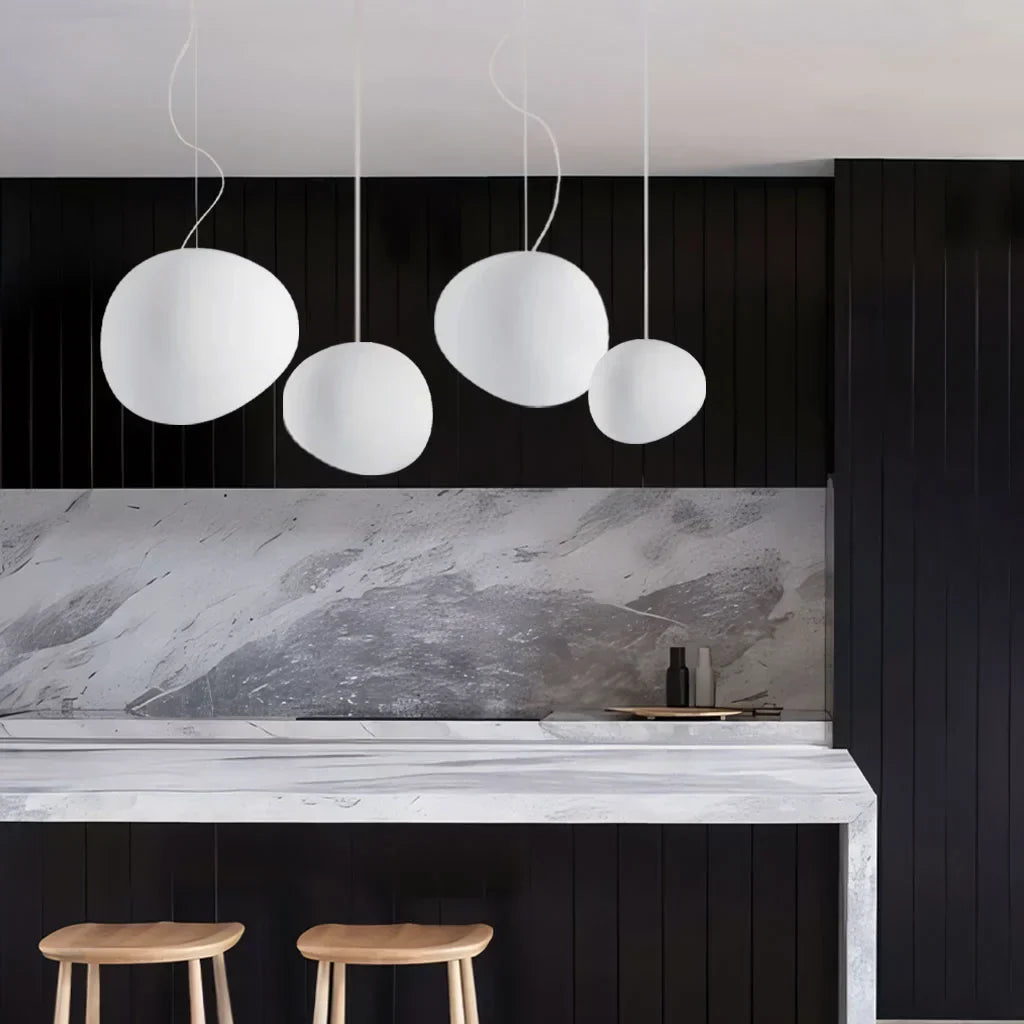 Frendorf | PebbleGlow Kieselstein Pendelleuchte | Zeitloses Design | Elegante Beleuchtung für Zuhause