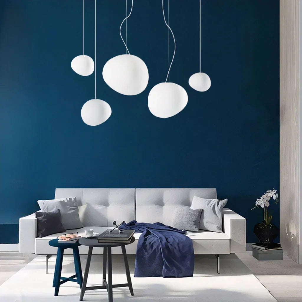 Frendorf | PebbleGlow Kieselstein Pendelleuchte | Zeitloses Design | Elegante Beleuchtung für Zuhause