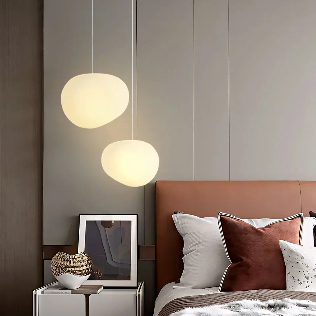 Frendorf | PebbleGlow Kieselstein Pendelleuchte | Zeitloses Design | Elegante Beleuchtung für Zuhause
