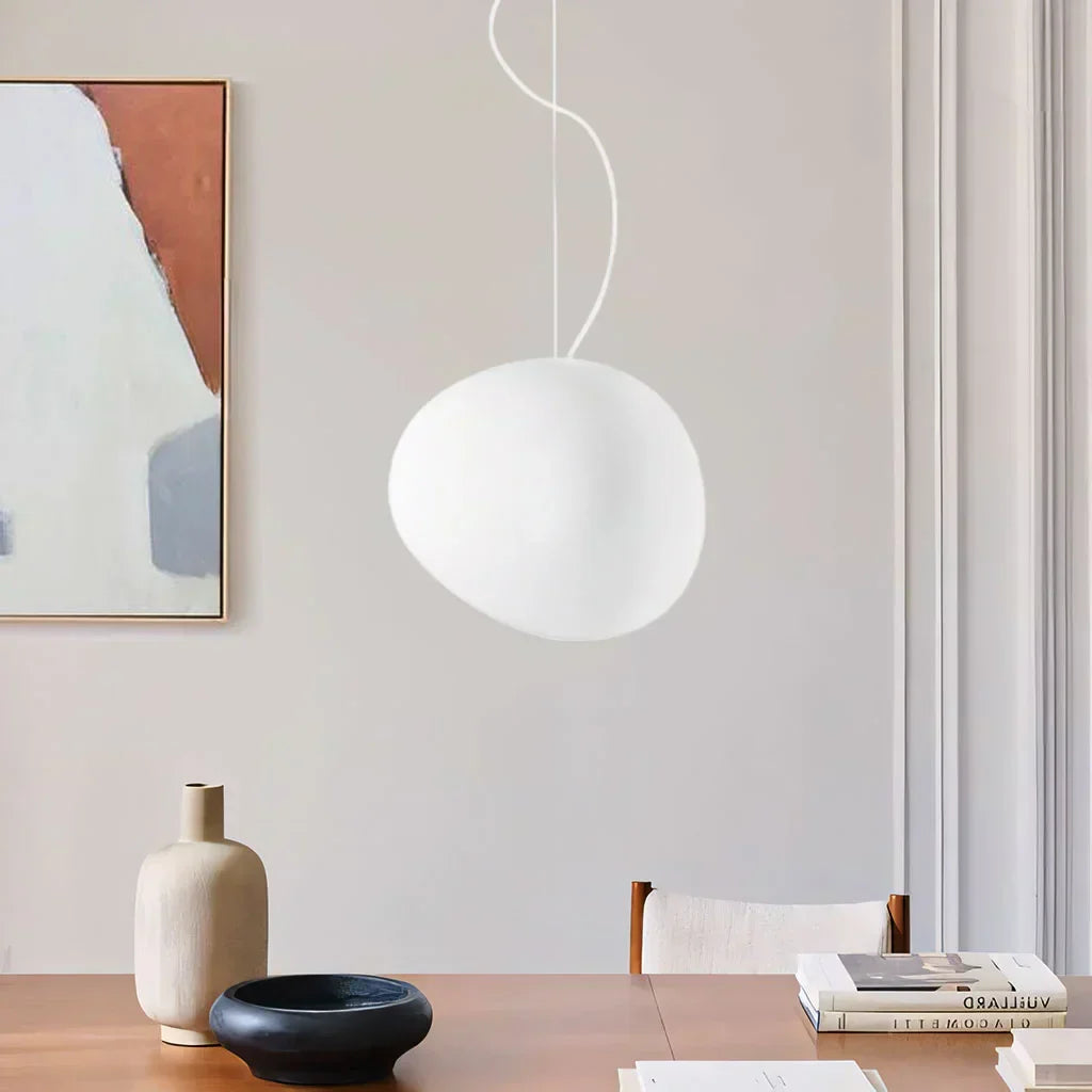 Frendorf | PebbleGlow Kieselstein Pendelleuchte | Zeitloses Design | Elegante Beleuchtung für Zuhause