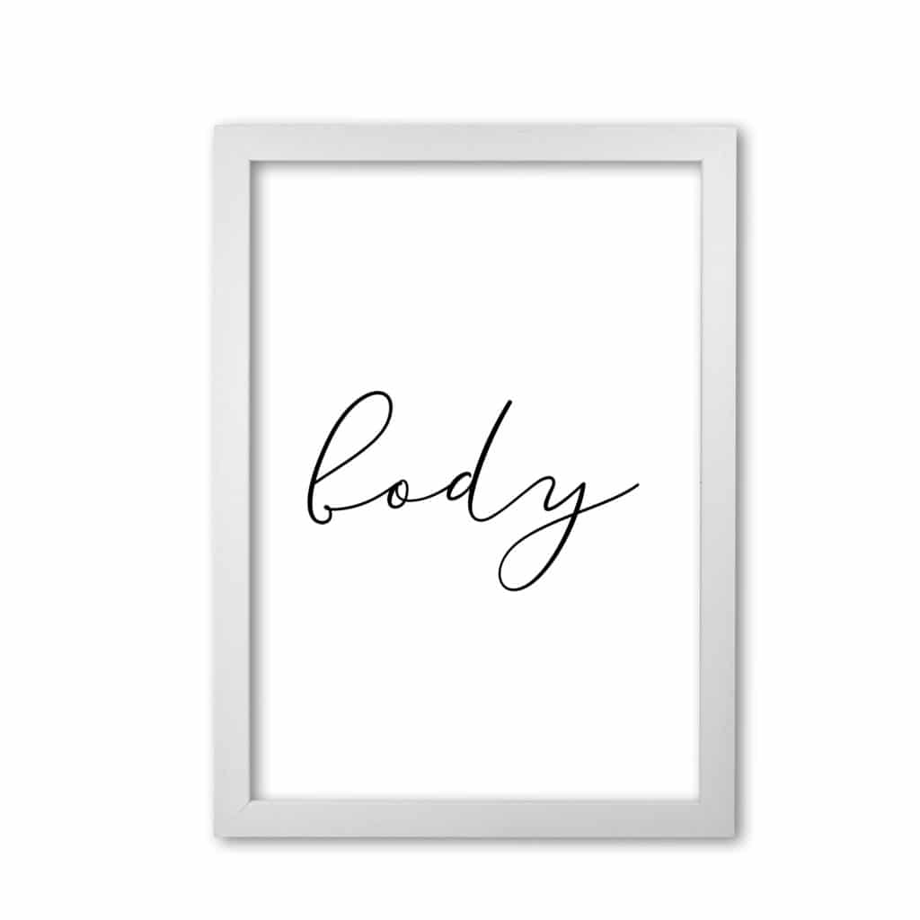 Körper Gerahmte Typografie Wandkunst Druck