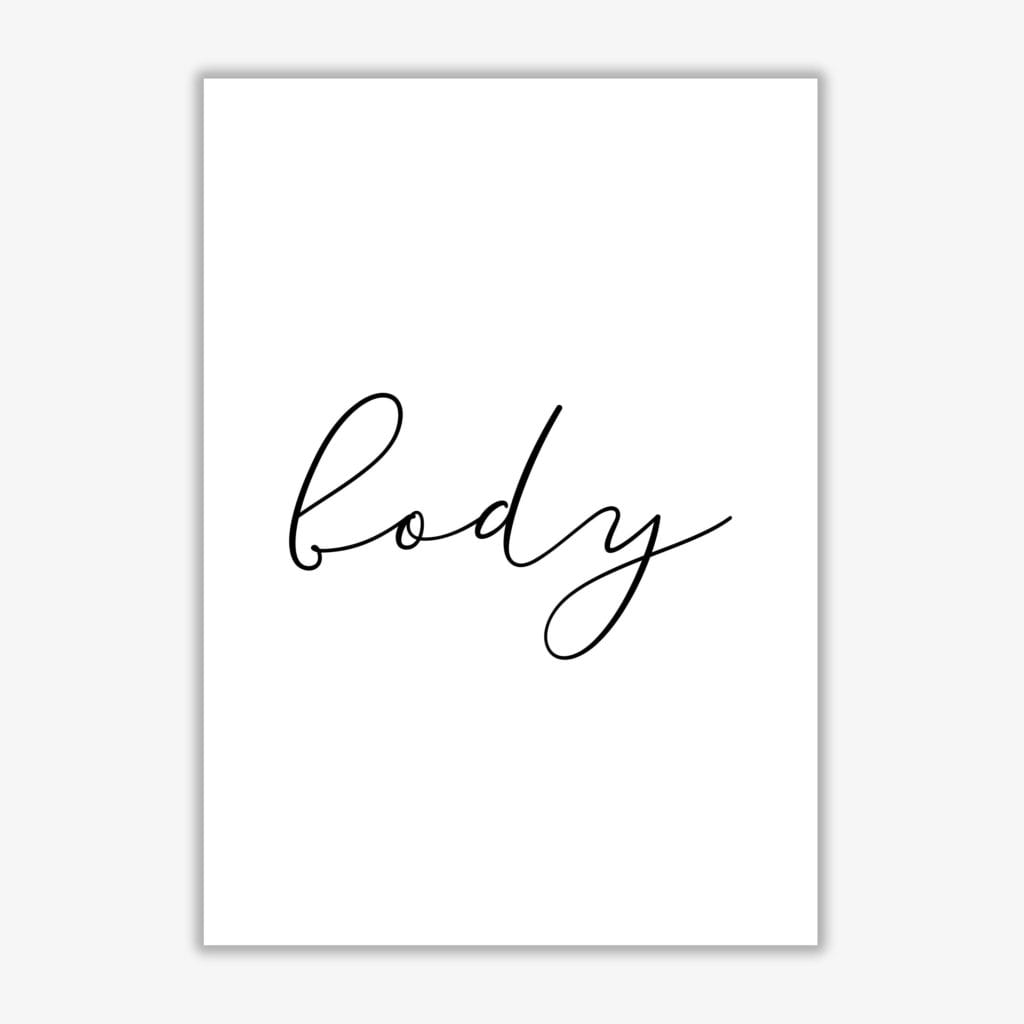 Körper Gerahmte Typografie Wandkunst Druck
