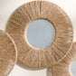 Runde dekorative Wandspiegel im Boho-Stil mit gewebtem Hanfseil