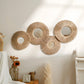 Runde dekorative Wandspiegel im Boho-Stil mit gewebtem Hanfseil