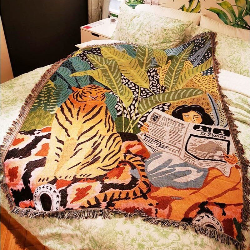 Boho Stil Strickdecke