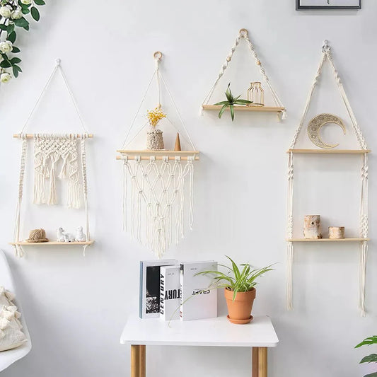 Boho-Stil Makramee Wandregal
