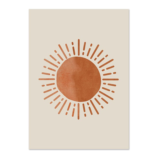 Boho Sonne & Mond Leinwand Poster