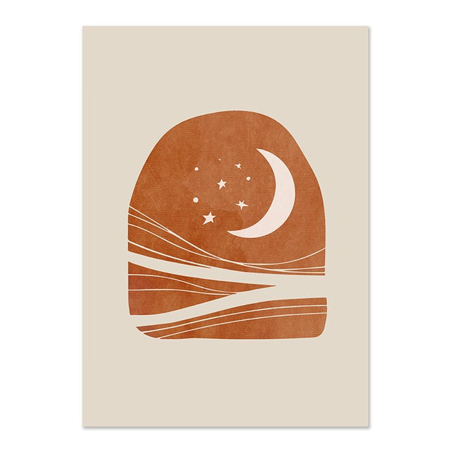 Boho Sonne & Mond Leinwand Poster