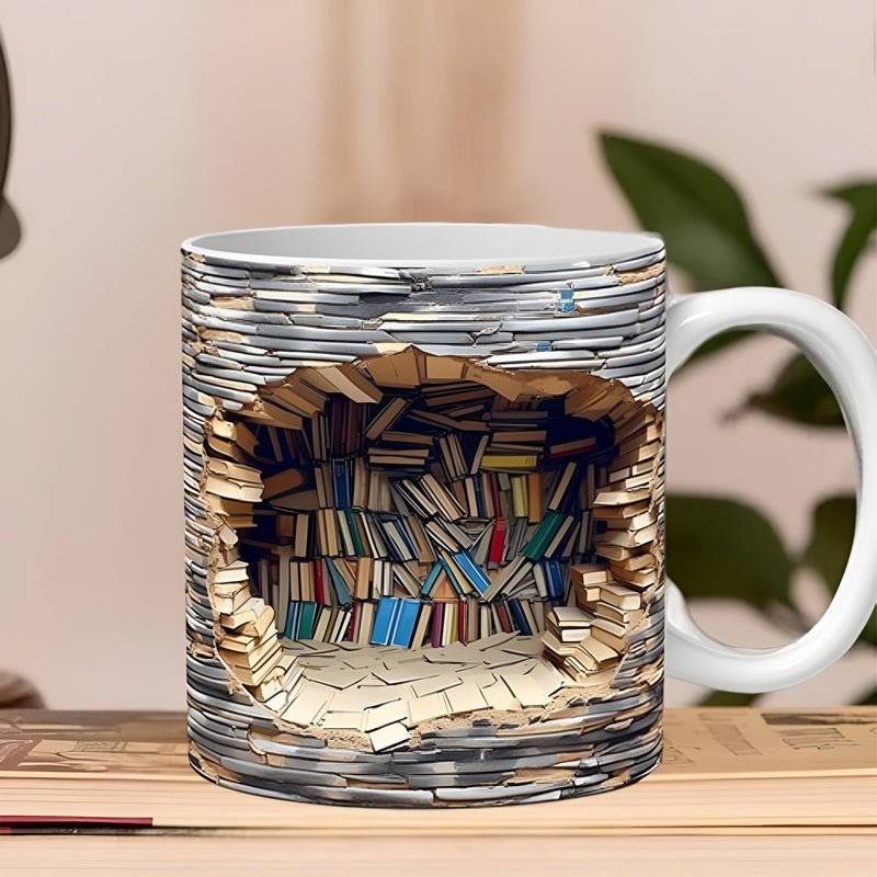 Frendorf | Bibliophilen-Tassen - 3D-Becher mit Bücherregal