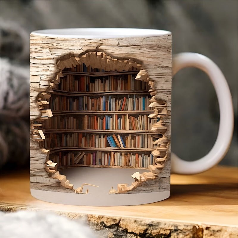 Frendorf | Bibliophilen-Tassen - 3D-Becher mit Bücherregal