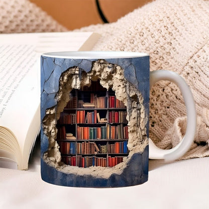 Frendorf | Bibliophilen-Tassen - 3D-Becher mit Bücherregal