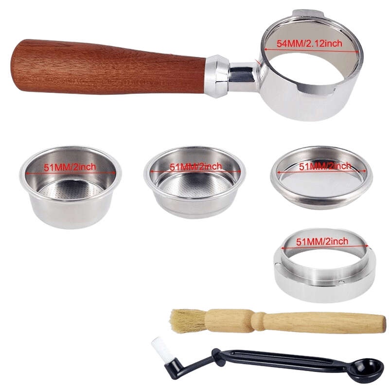 Frendorf | Bodenloser Portafilter Espressomaschine Holz- oder Kunststoffgriff