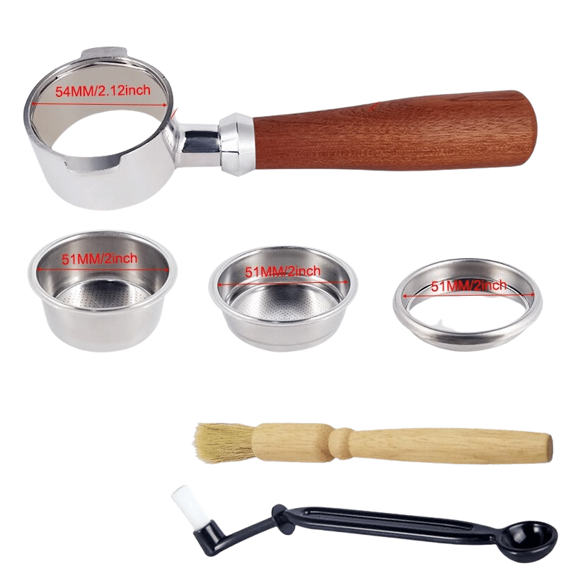 Frendorf | Bodenloser Portafilter Espressomaschine Holz- oder Kunststoffgriff