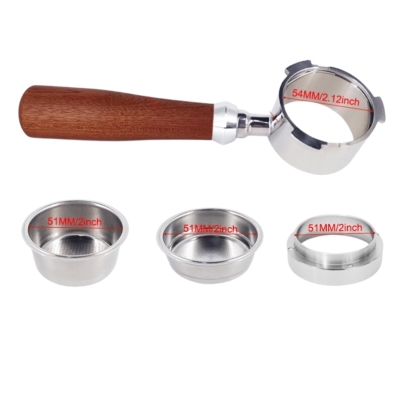 Frendorf | Bodenloser Portafilter Espressomaschine Holz- oder Kunststoffgriff