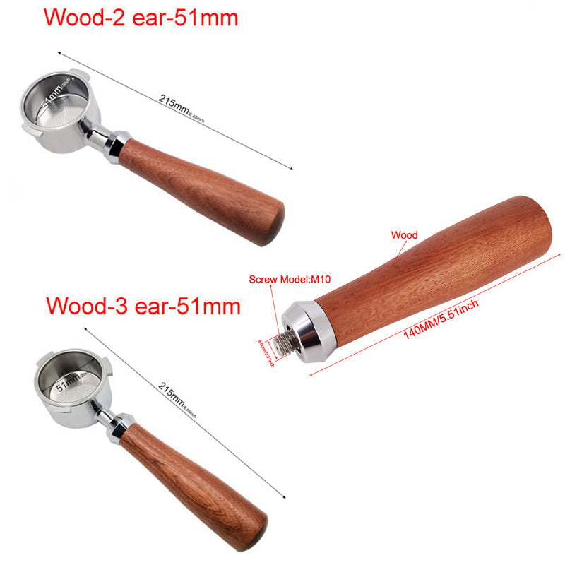 Frendorf | Bodenloser Portafilter Espressomaschine Holz- oder Kunststoffgriff