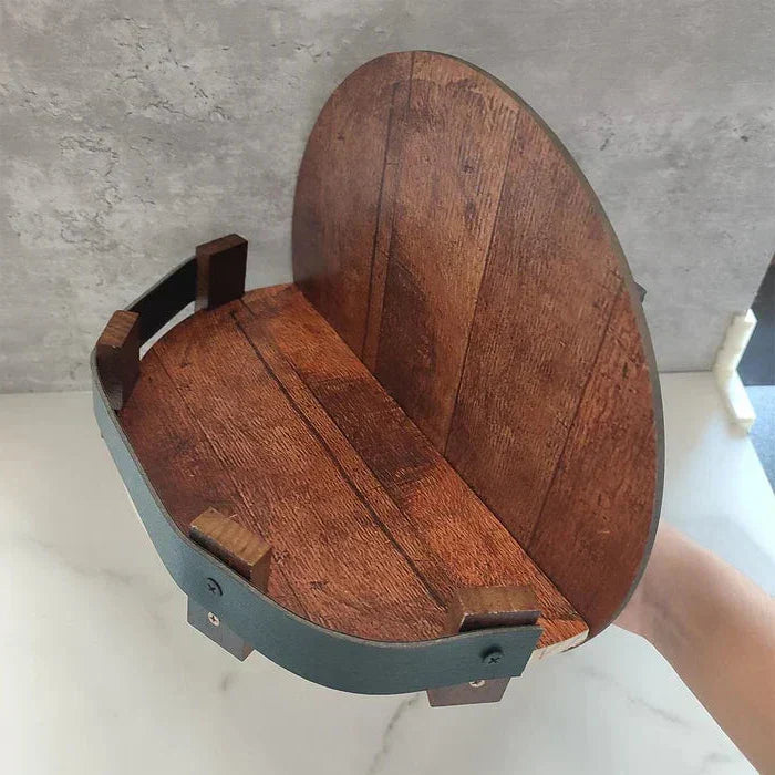 Frendorf | Bourbon Whiskey Barrel Shelf - Rustikales Barzubehör