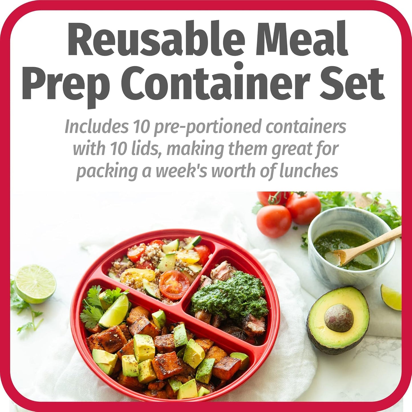 Frendorf | BPA-freie Mahlzeitenvorbereitung Behälter, Set von 10