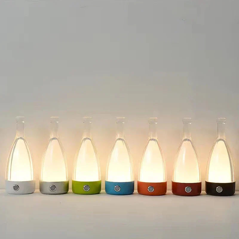 Frendorf | GlowVino Wiederaufladbares dekoratives Nachtlicht | Weinflaschen-Design | Stimmungsvolle LED-Beleuchtung | Kabellos
