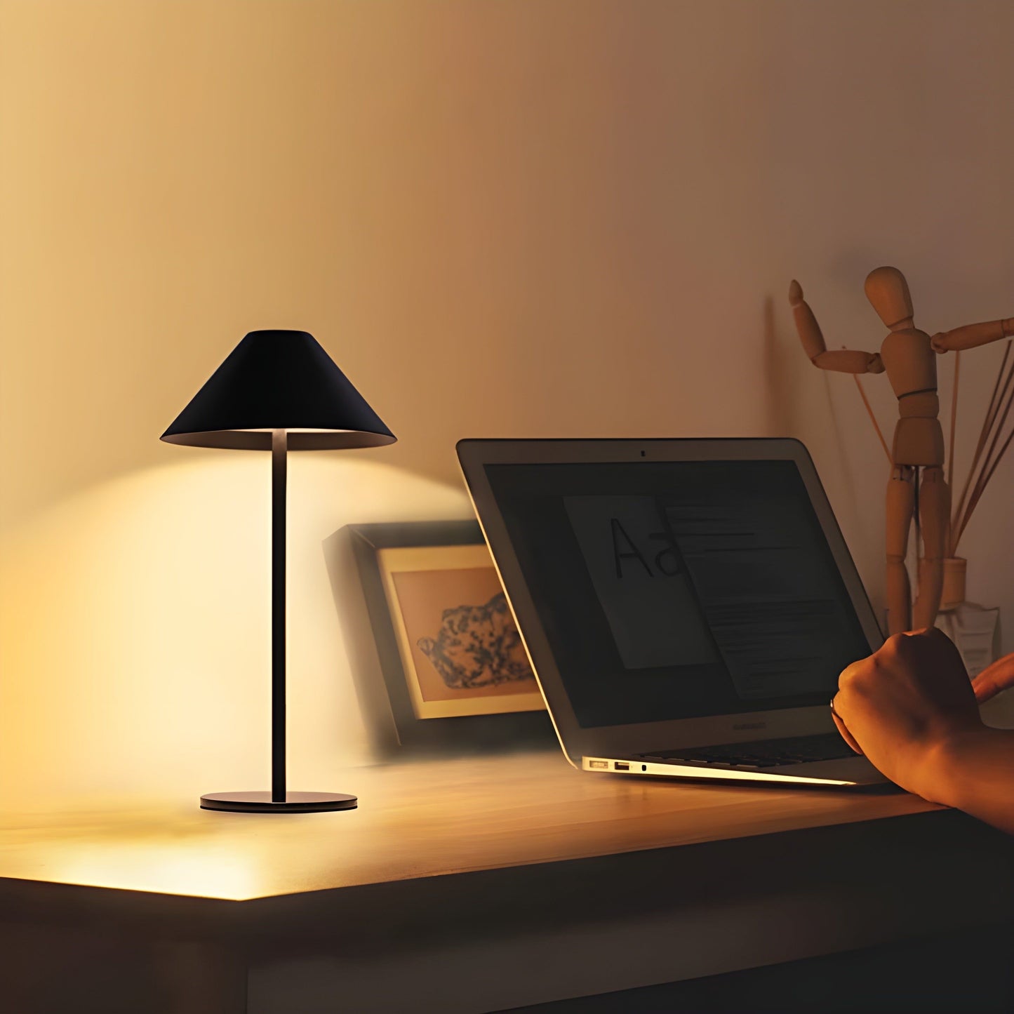 Minimalistische dimmbare Touch-Tischlampe - wasserdichtes und wiederaufladbares Licht Farbe