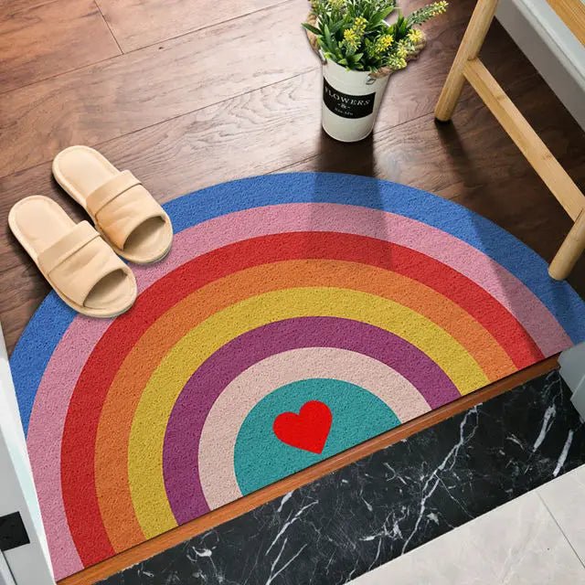 Hellerfarbiger bedruckter Regenbogen- und Wassermelonenfußmatte