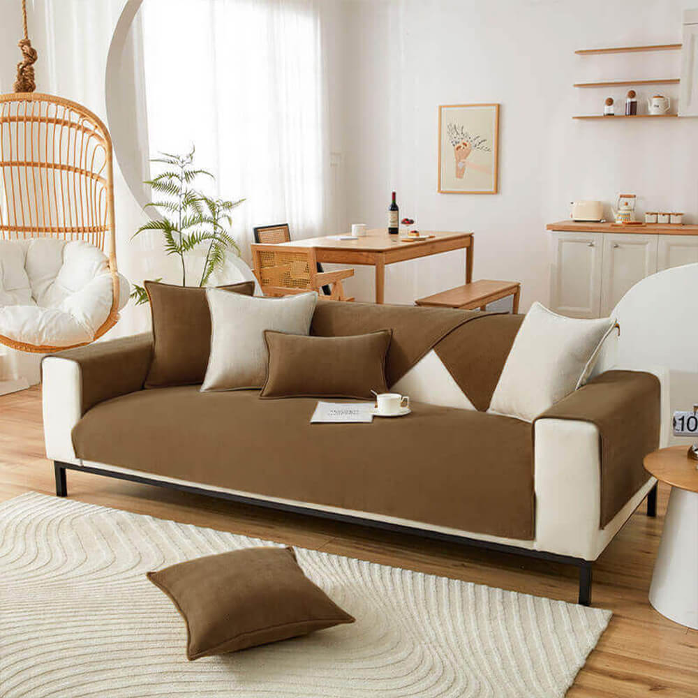 Fischgräten Chenille Stoff Wasserdicht & Antifouling Sofa-Bezüge