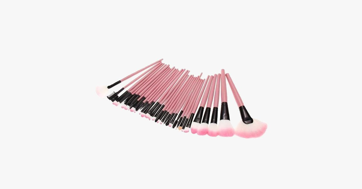 Frendorf | 32-teiliges Professionelles Pink Makeup Pinselset