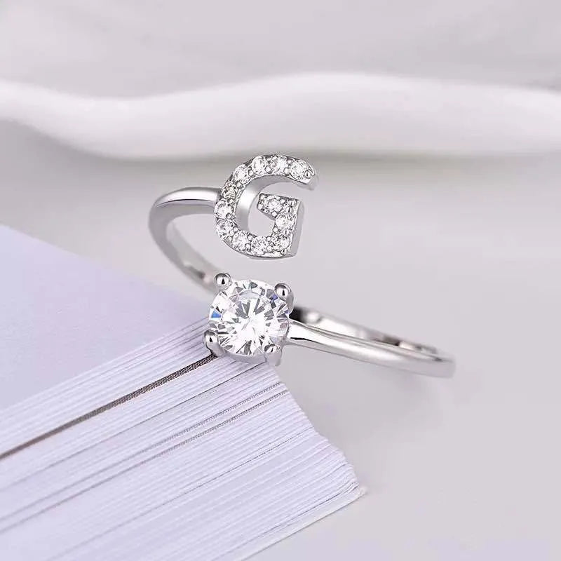 Frendorf | Alphabet-Strass-Silberring
