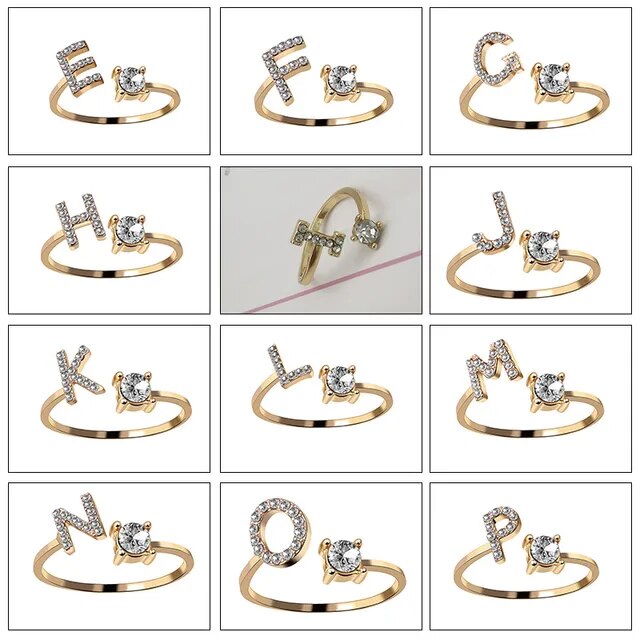 Frendorf | Alphabet-Strass-Silberring