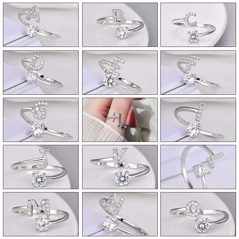 Frendorf | Alphabet-Strass-Silberring