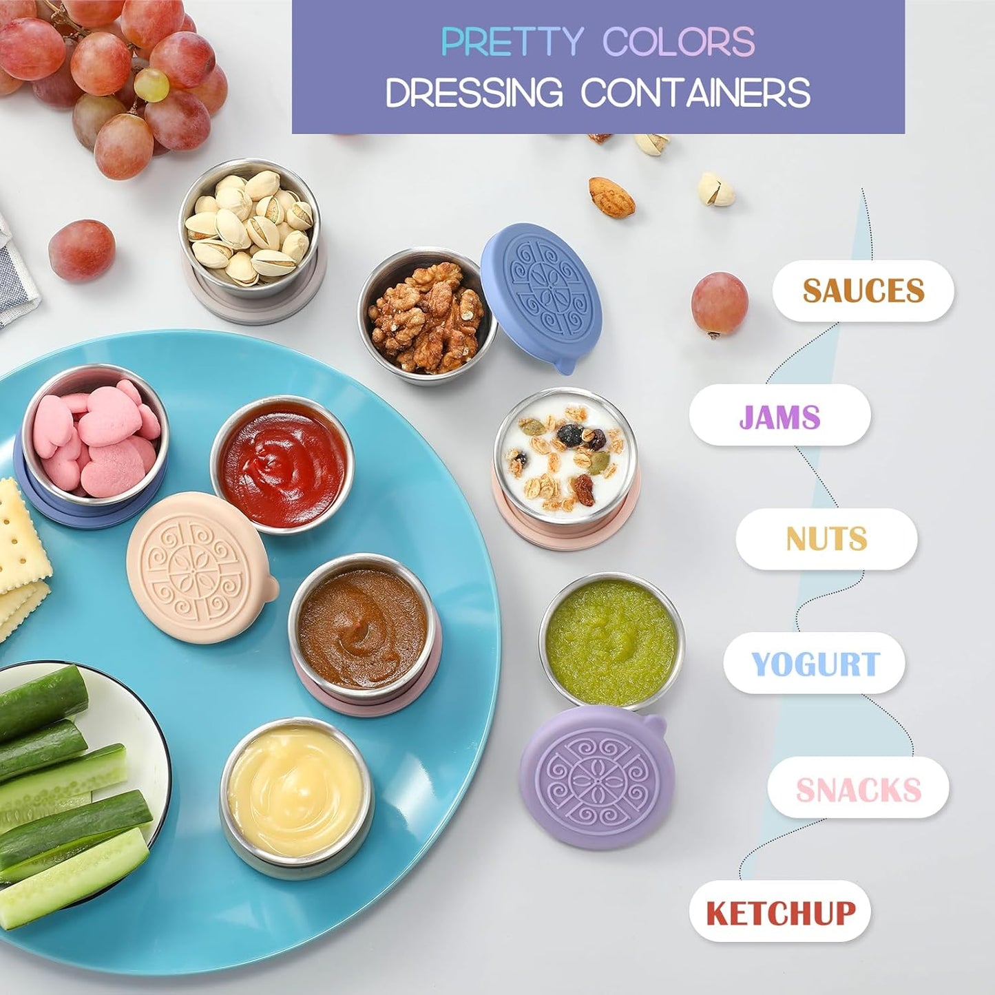 Frendorf | Auslaufsichere Saucenbecher aus Edelstahl (6 Stück) – FlavorPods