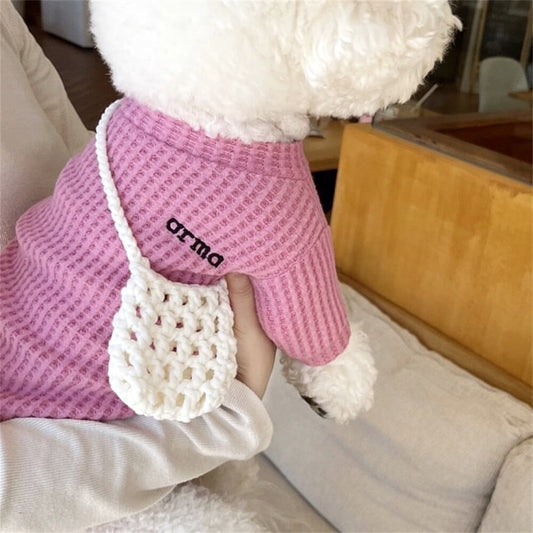 Kuscheliger Waffelstrick-Hundepullover - Weicher & wärmer Tierpullover in 4 Farben