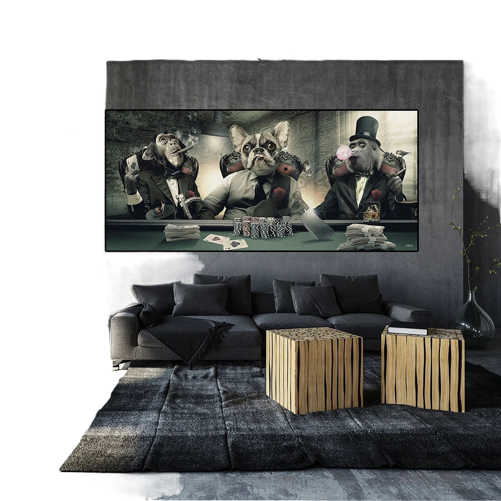 Lustiger Hund Singender Hip Hop Tier Poster Coole Musikband Leinwanddruck Malerei Nordische Wandkunst Bilder Wohnzimmer Hoom Dekor