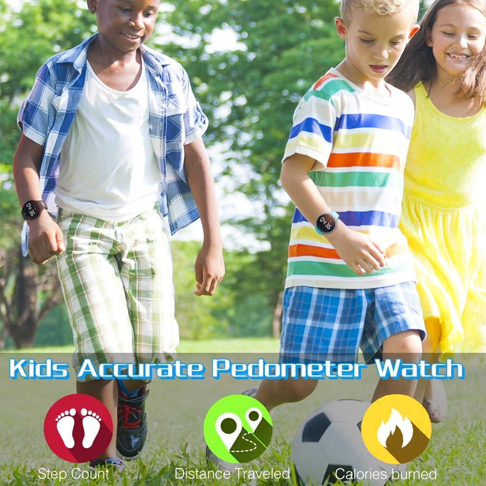 Frendorf | LED Digitaler Schrittzähler Uhr mit Vibrationsalarm – Fitness Tracker für Kinder