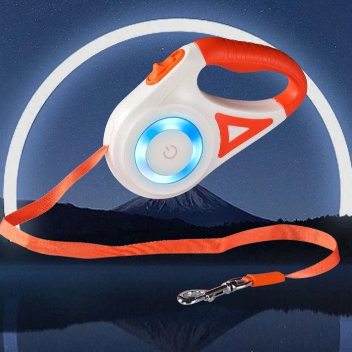 Frendorf | GlowPaw LED Rollleine für Hunde | Beleuchtete, einziehbare Leine | Ergonomisch & Sicher | Für Abendspaziergänge