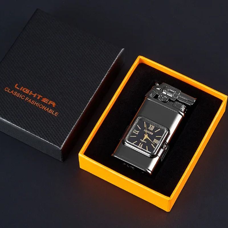 Frendorf | Windproof Feuerzeug Vintage Uhr Lünette Jet Flamme Fackel
