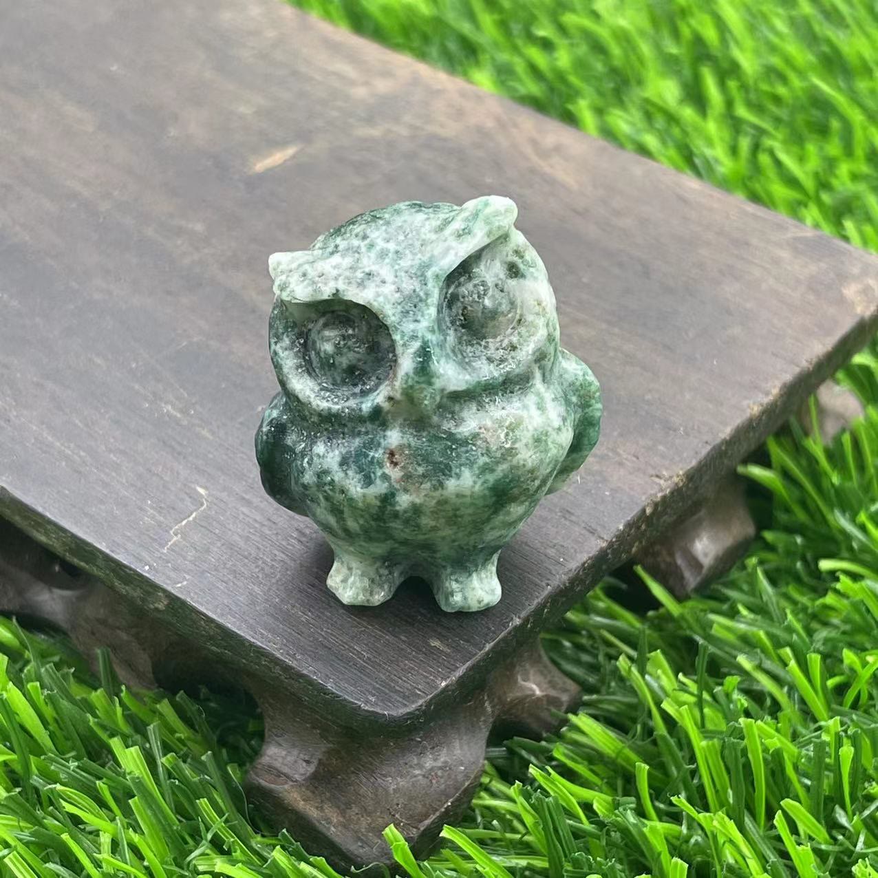 Frendorf 3.5cm natürliche Kristall Eule Ornament Edelstein Dekoration