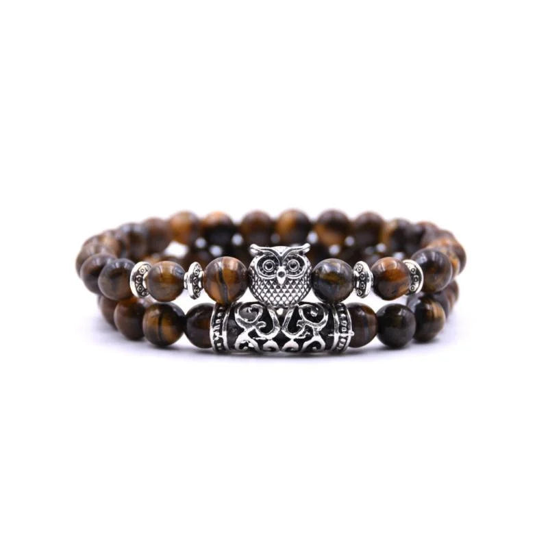 Frendorf | Eule Charme Naturstein-Armband
