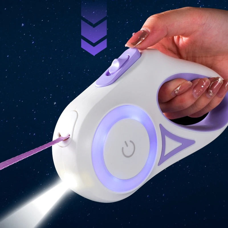 Frendorf | GlowPaw LED Rollleine für Hunde | Beleuchtete, einziehbare Leine | Ergonomisch & Sicher | Für Abendspaziergänge