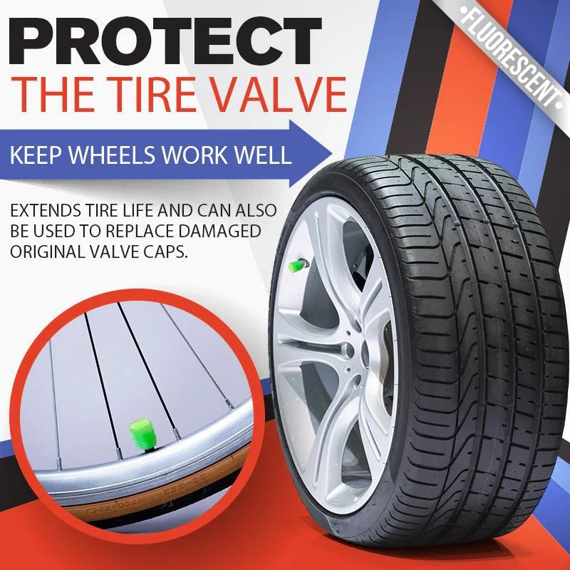 FLOURESCENT CAR TIRE VALVE CAPS