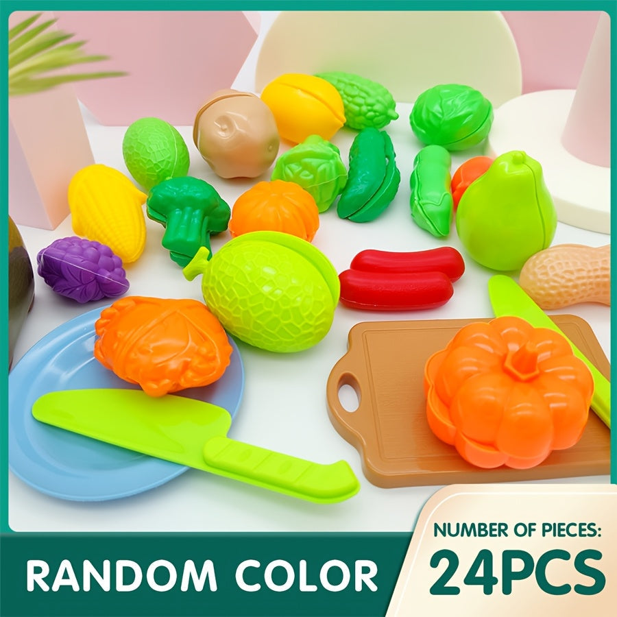 Frendorf | Bildungs-Schneideset mit Lebensmitteln, Obst und Gemüse – Perfekt für frühkindliches Lernen und Rollenspiel