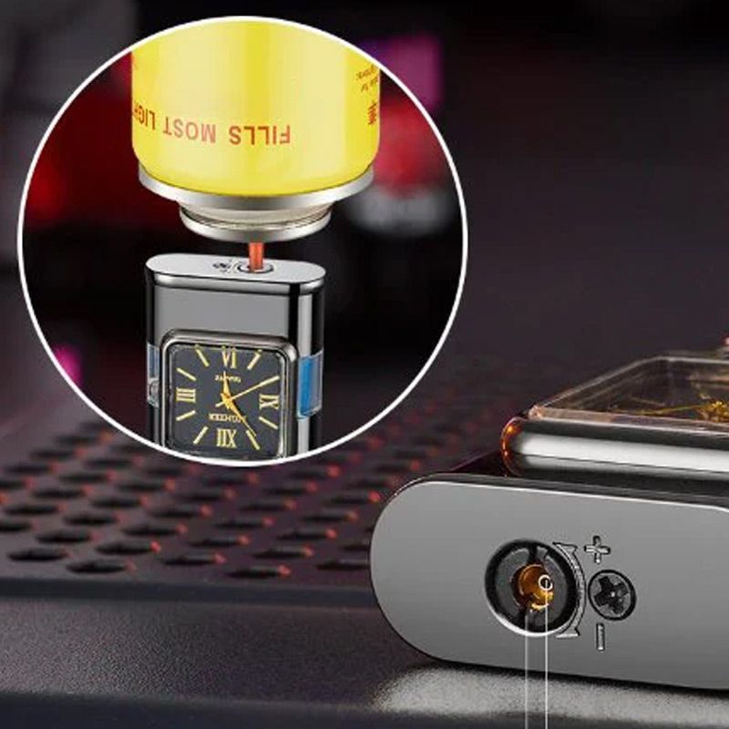 Frendorf | Windproof Feuerzeug Vintage Uhr Lünette Jet Flamme Fackel