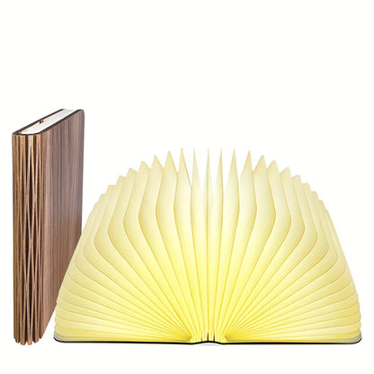 Open Book Lampe - Faltbare USB wiederaufladbare Holz Schreibtischlampe für Zuhause & Büro Dekor